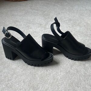 Madden Girl Black Platform Mules